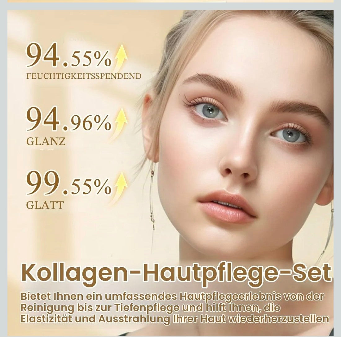 Gesichtspflege Set Damen, 11 Stück Skin Care Set mit Collagen
